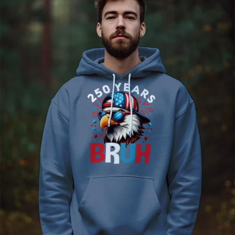 Comfort Colors Hoodie - Cool Eagle 250 Years BRUH
