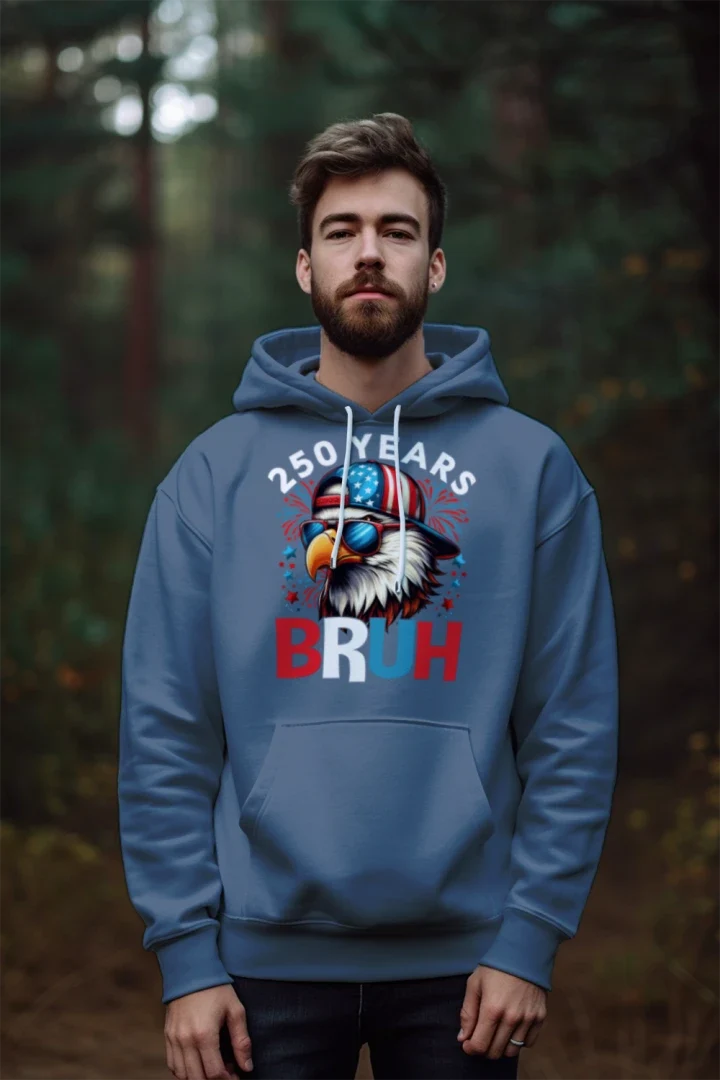 Comfort Colors Hoodie - Cool Eagle 250 Years BRUH