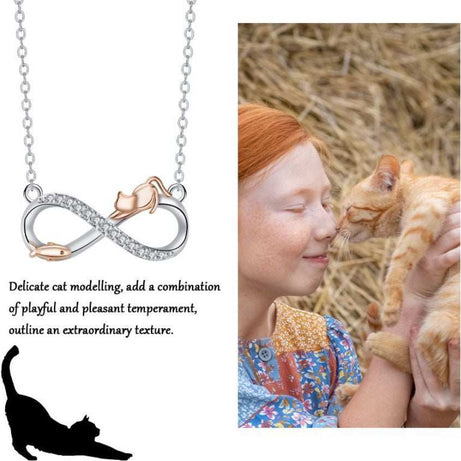 Special-interest Design Infinite Symbol Pendant Cat Necklace Gift
