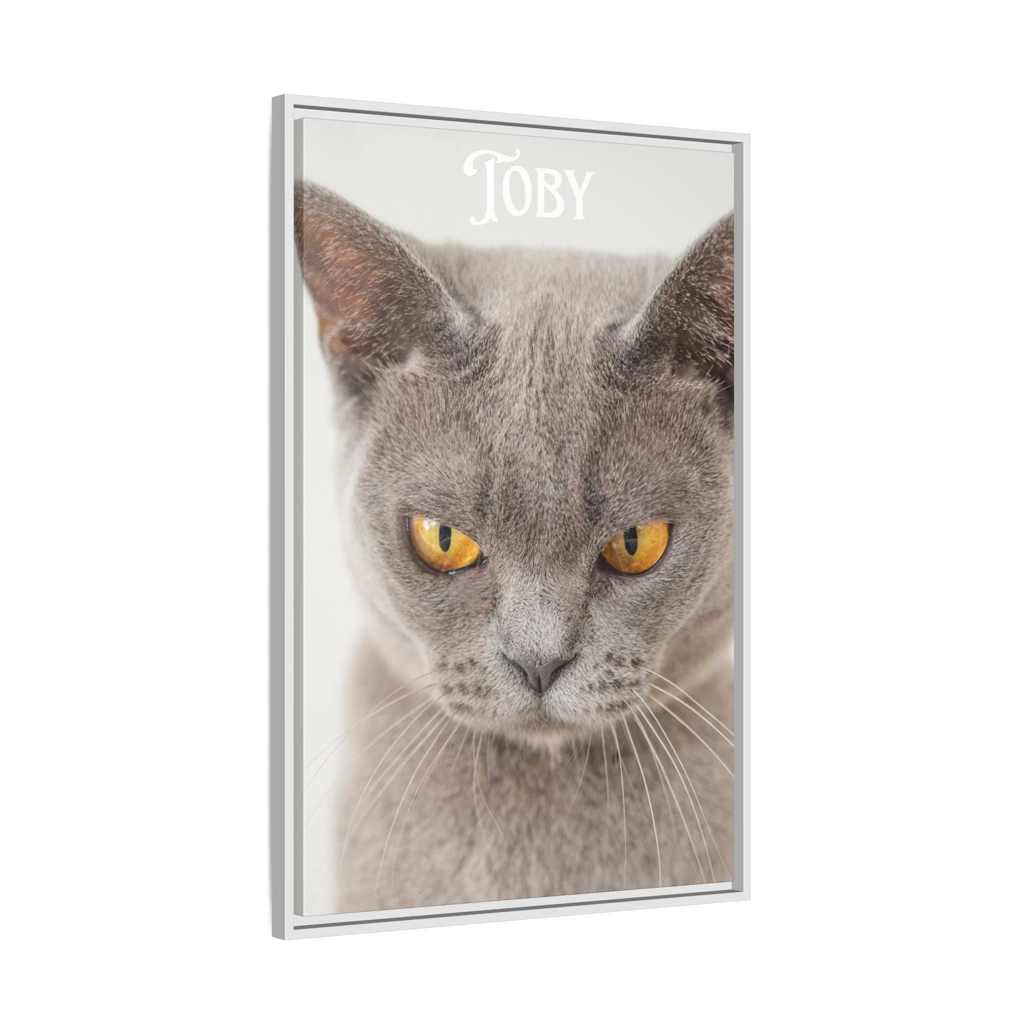 Personalized Photo Wall Art - Framed Matte Canvas Print for Pet Lovers - Customizable Name Print