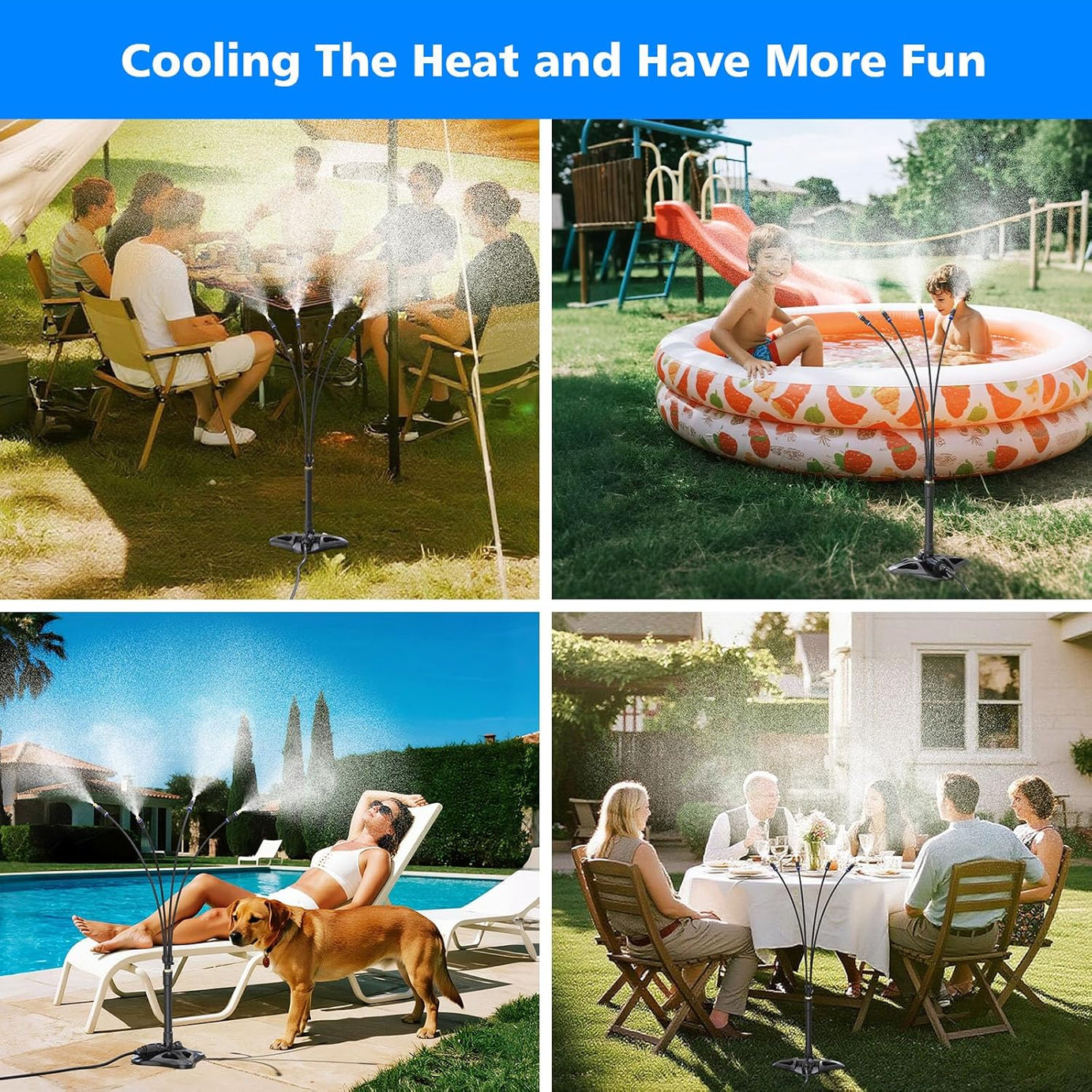Cool Pup Misting System - Dog Cooling 8M Outdoor 75°F