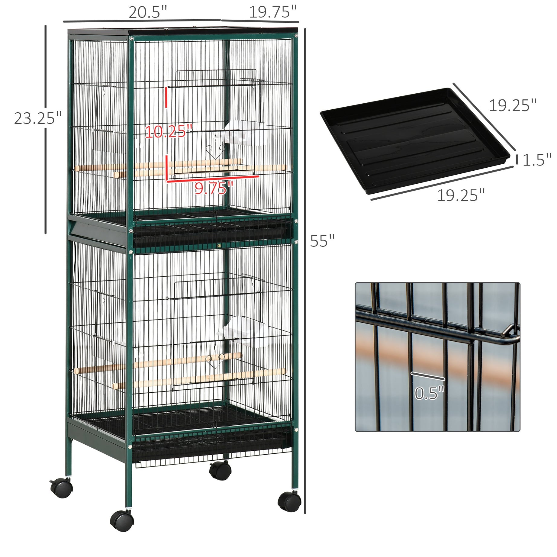 Large Bird Cage with Wide Wingspan Space
