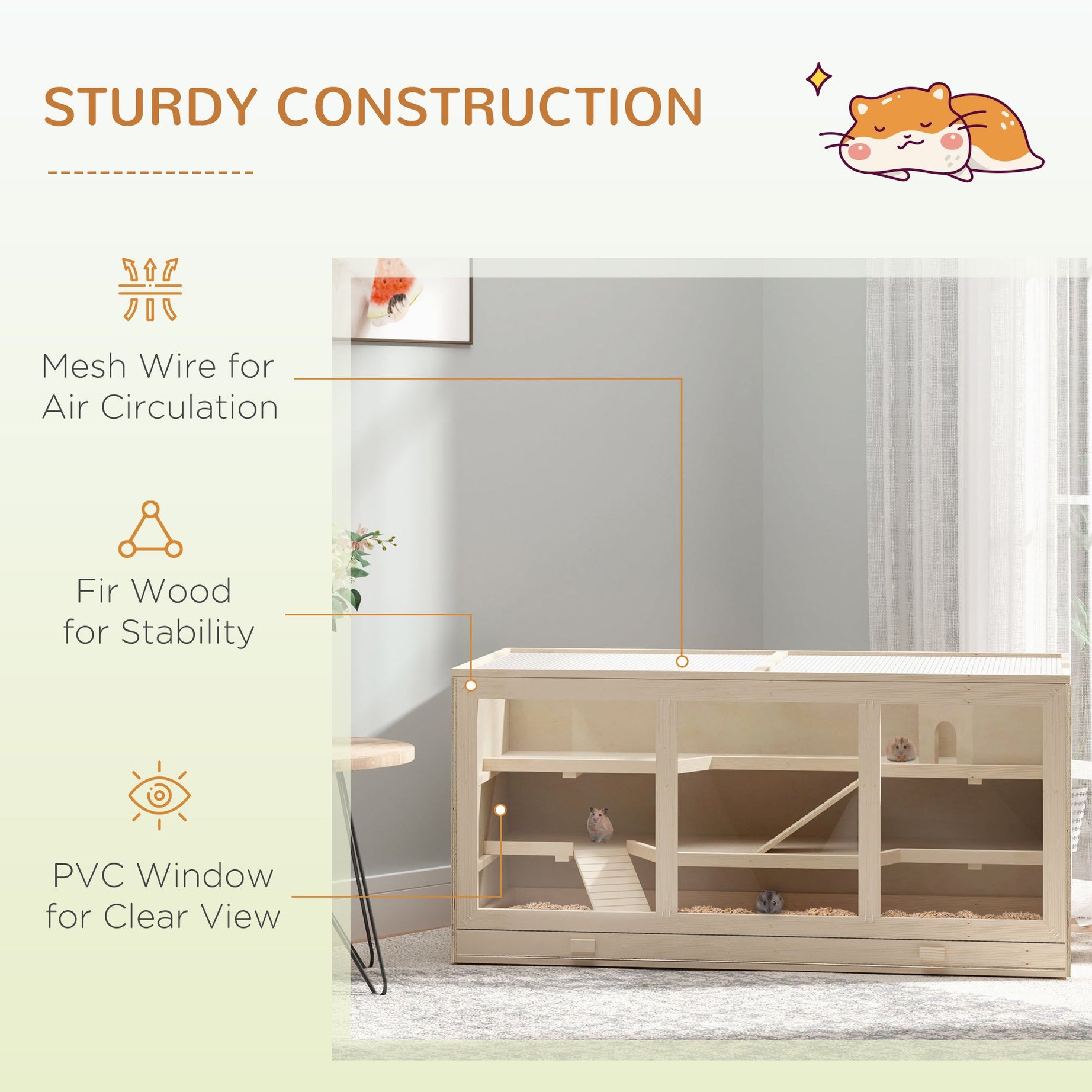 Extra Large Hamster Cage 45 Inch with Multi-Level Play