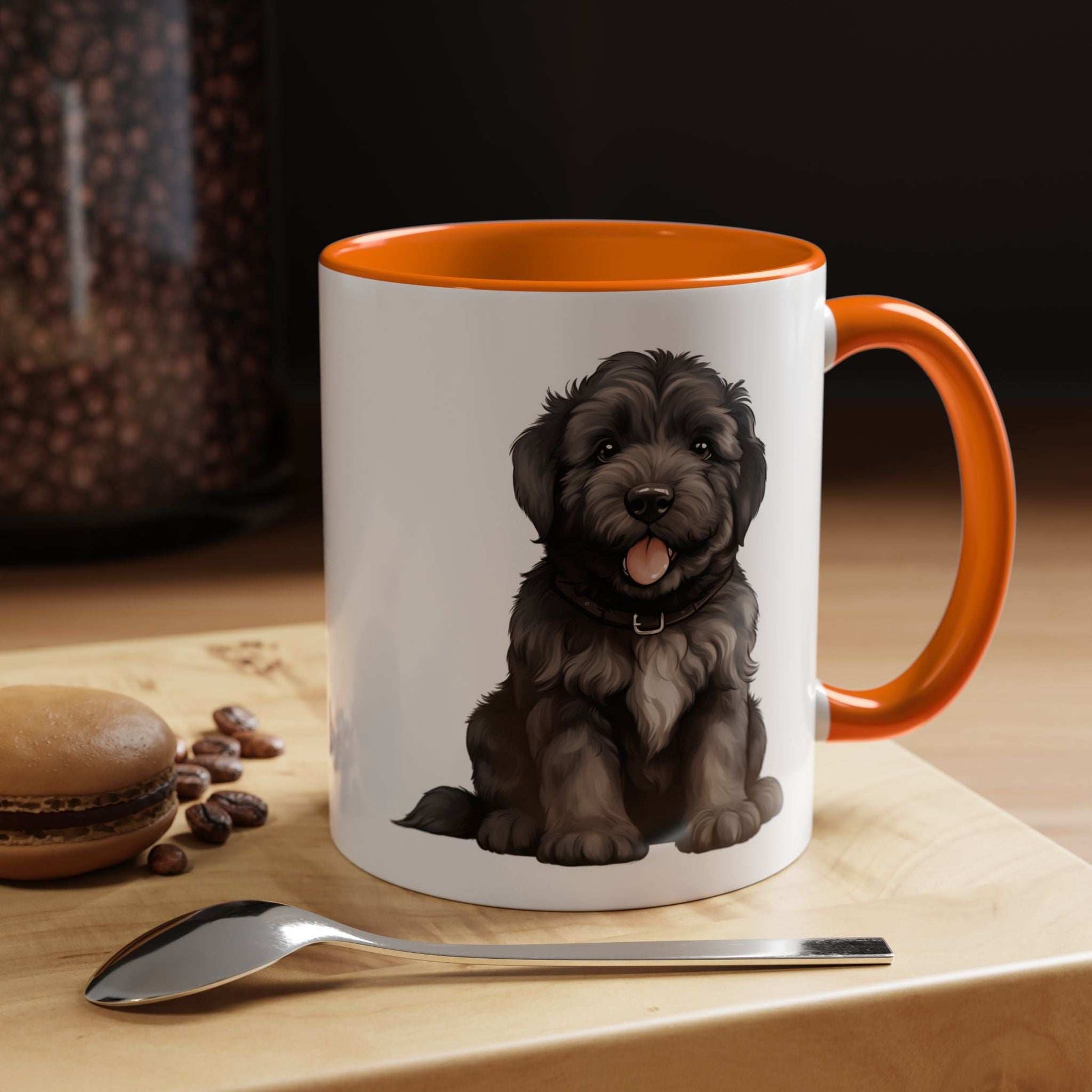 Cute Bouvier Des Flanders Dog Design Accent Coffee Mug - 11oz & 15oz
