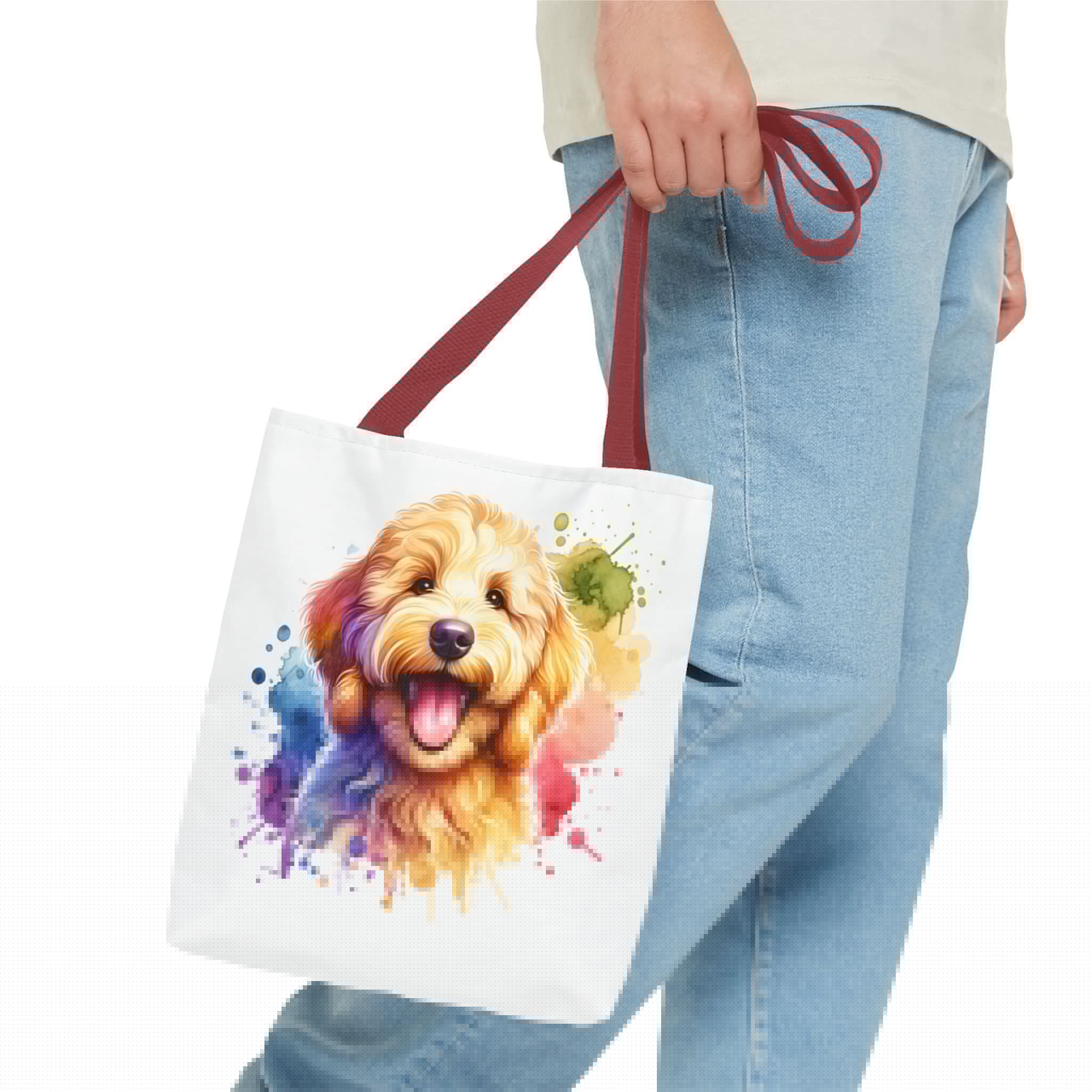 Colorful Goldendoodle Dog Lover Tote Bag - Fun Pet Art for All Occasions