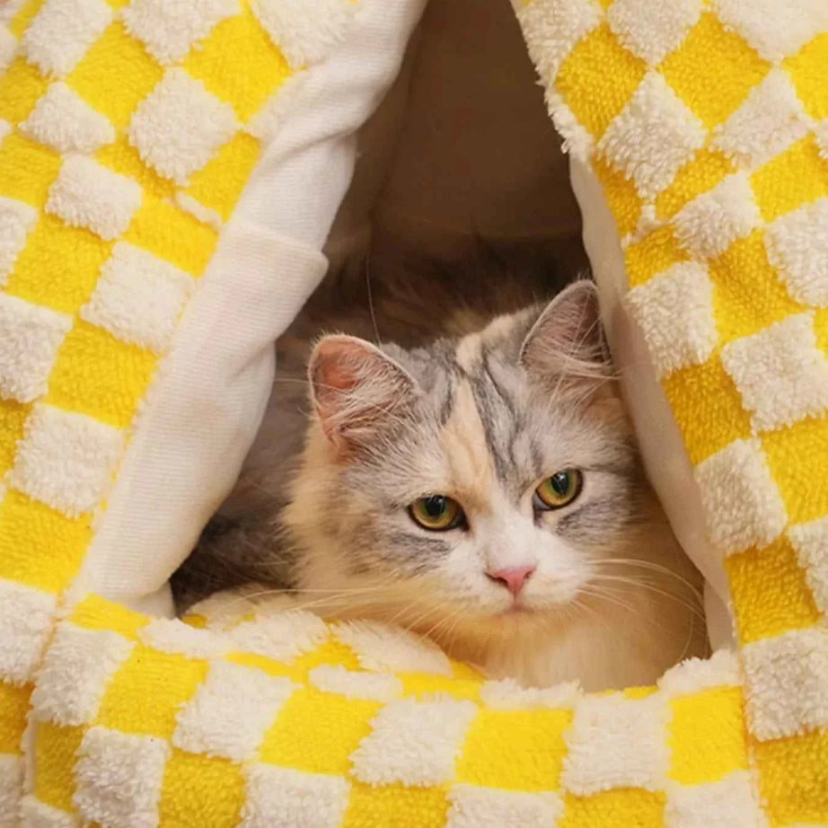 Pet Bed Pineapple Shaped - Cozy Semi-Enclosed Nest