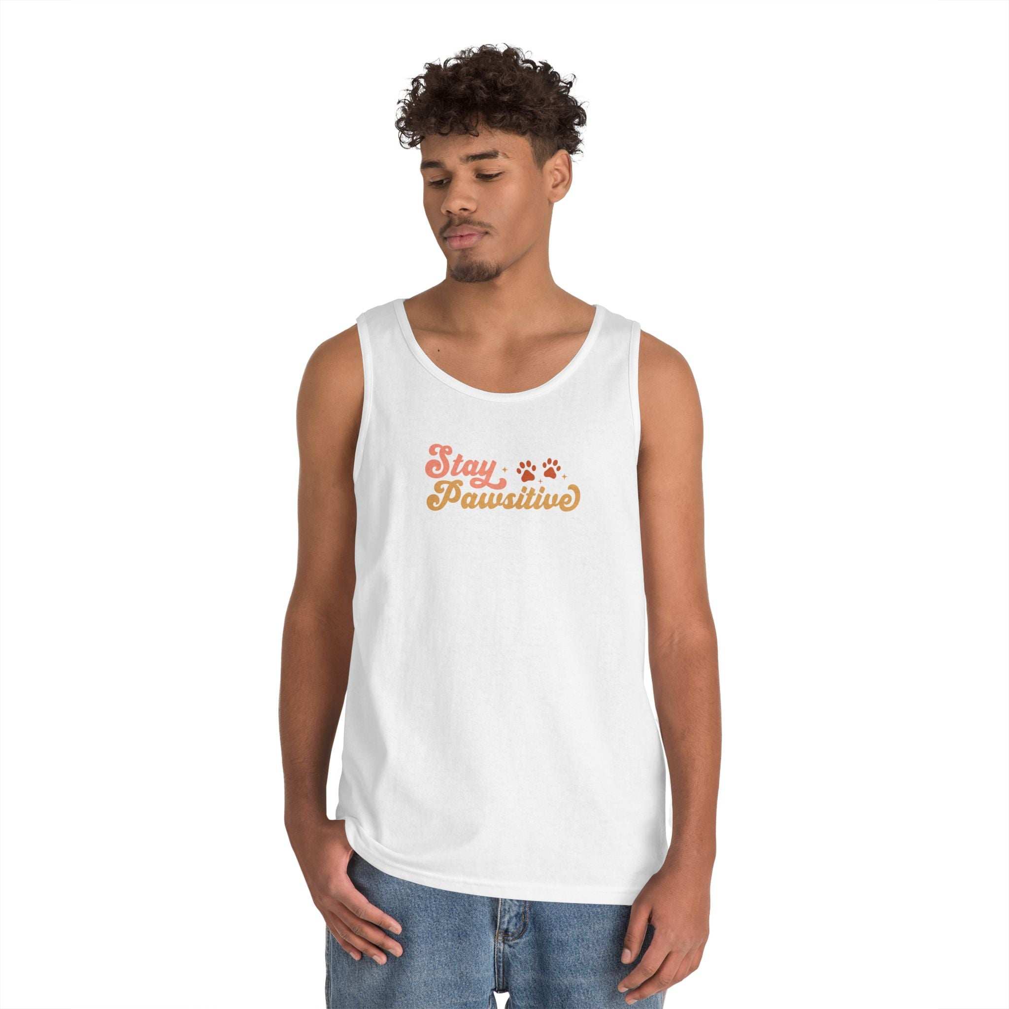 Cute Pet Lover Tank Top, Stay Pawsitive Tank, Funny Dog Lover Shirt