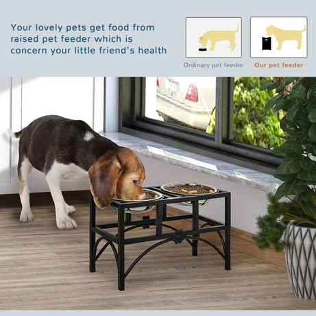 Elevated Dog Bowls - Stainless Steel Raised Feeding Station