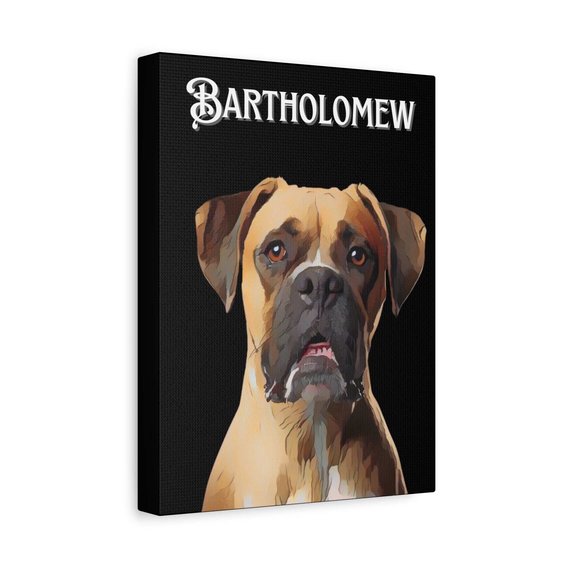 Cartoon Personalized Black Canvas Art - Custom Made Portrait of Your Pet(s)