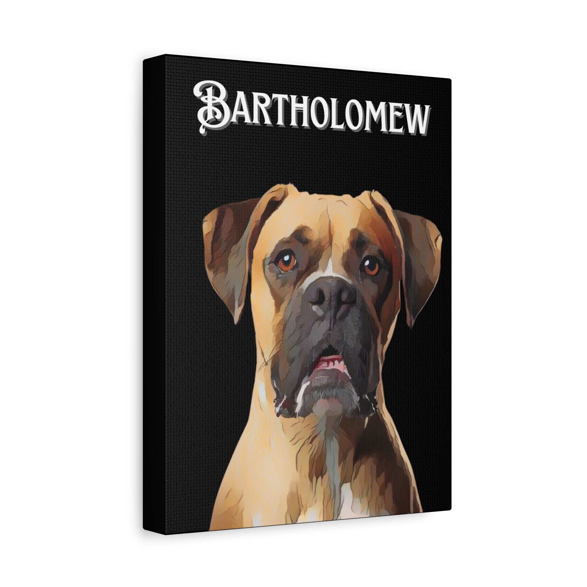 Cartoon Personalized Black Canvas Art - Custom Made Portrait of Your Pet(s)