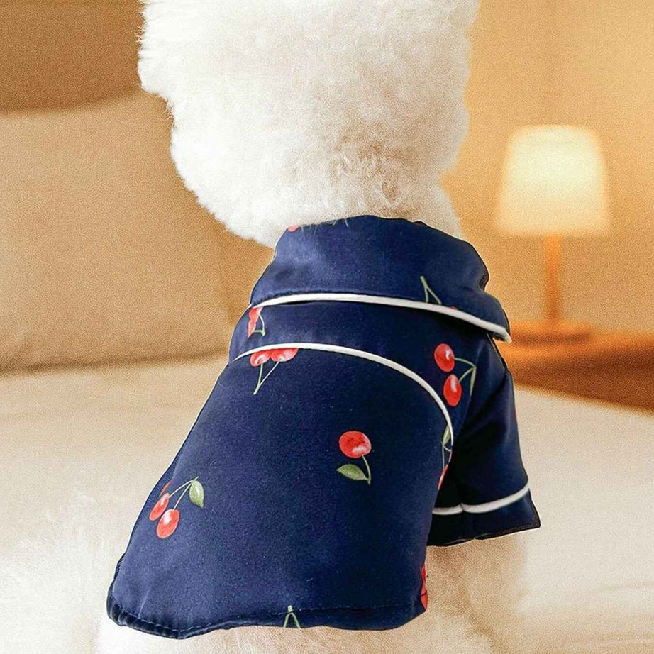 Satin Pet Pajamas with Contrast Piping