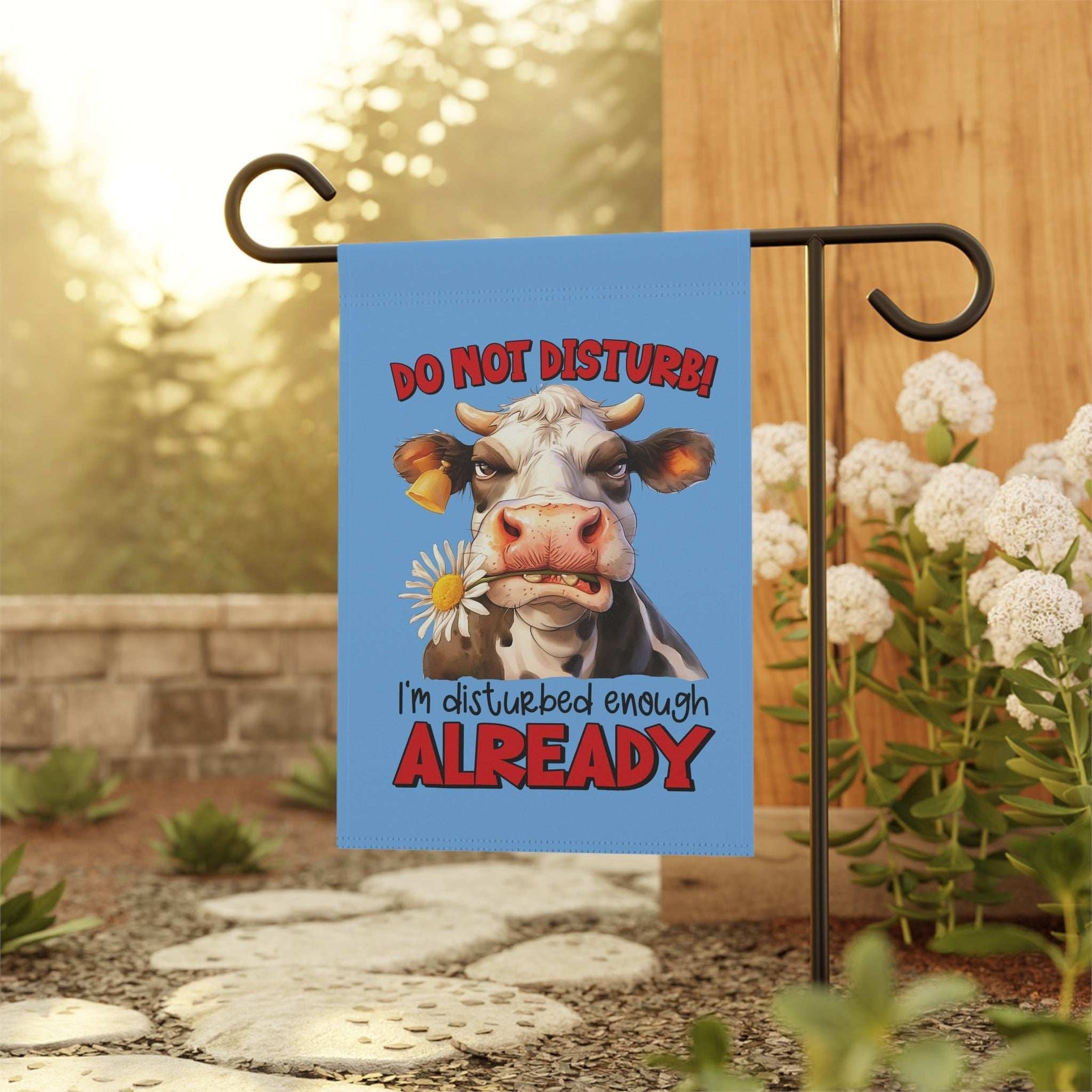 Funny Garden Banner - Do Not Disturb Cow Sign for Home & Yard Decor