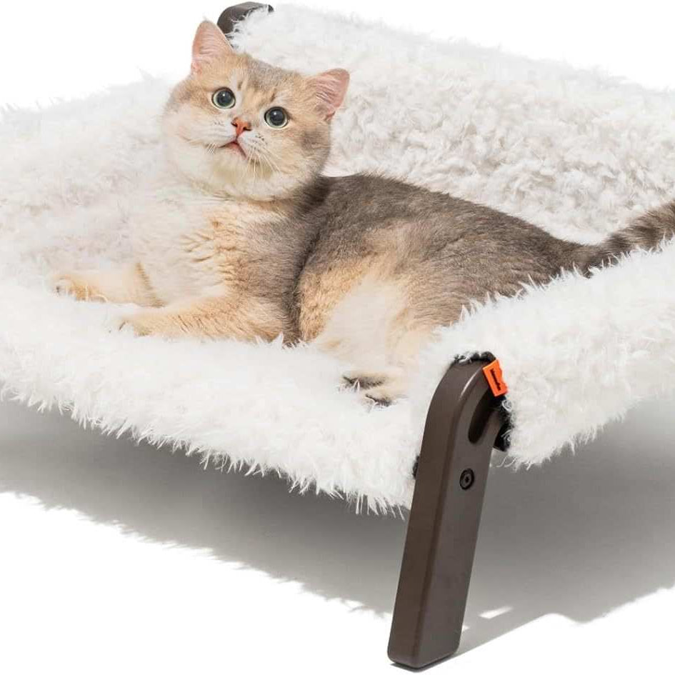 Raised Cat Bed - Elevated Plush 44lb Support