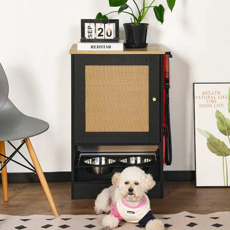 Pet Feeding Station 1 Locker and 2 Overhead Dog Bowls