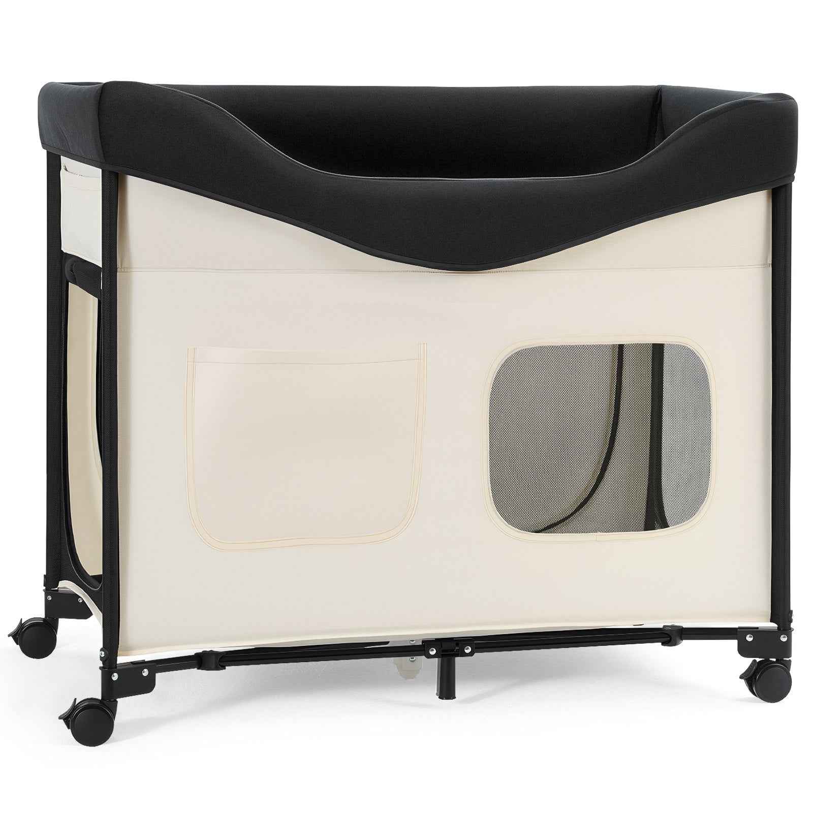Elevated Bunk Dog Bed - Dual Level Bedside with Wheels