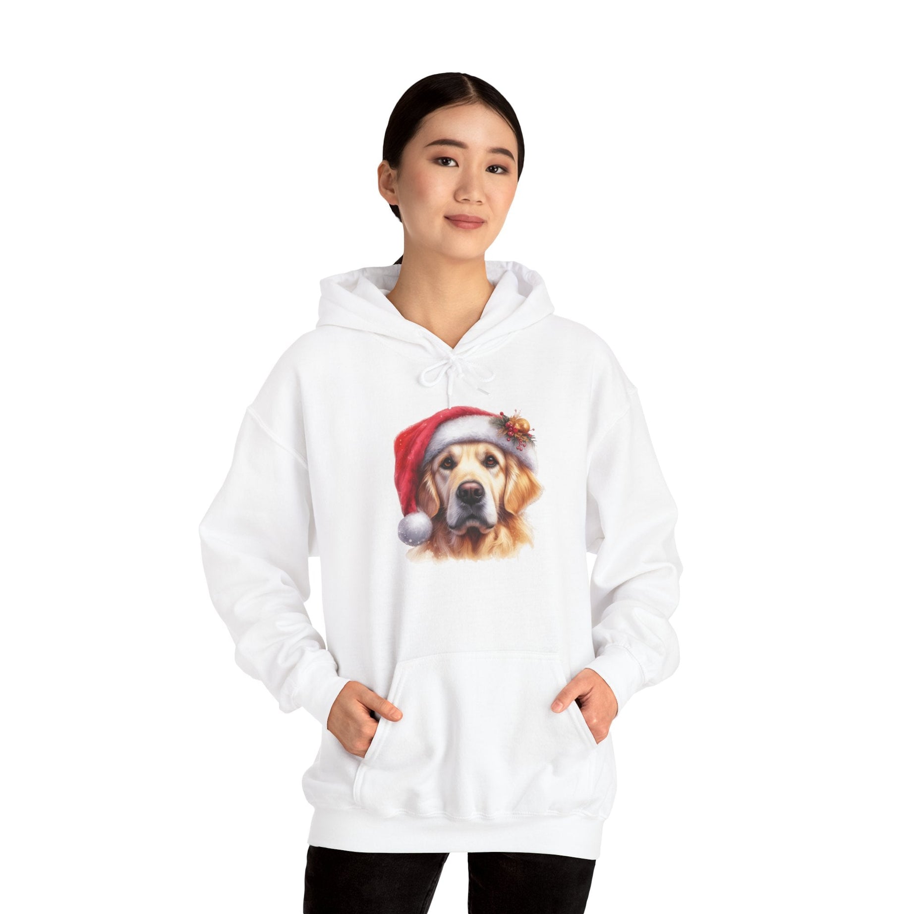 Christmas Hoodie - Golden Retriever in Santa Hat