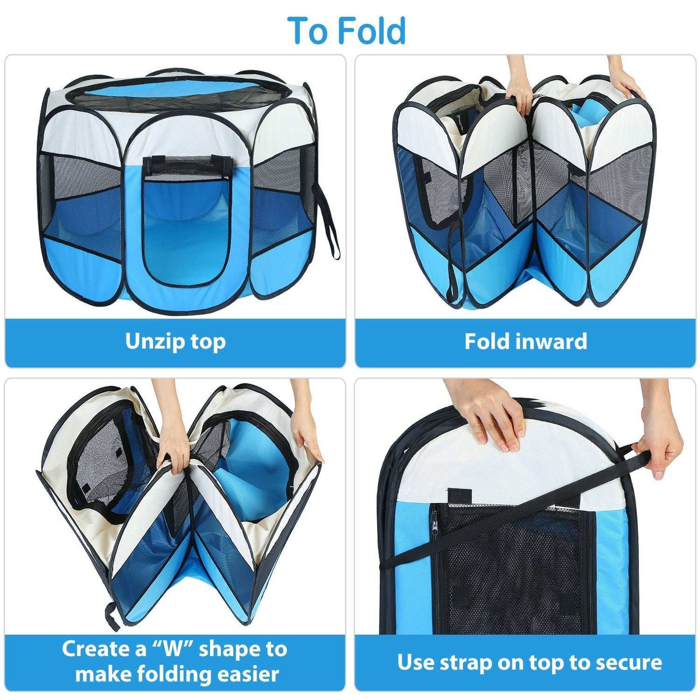 Portable Foldable Pet Tent - 8-Panel Exercise Pen