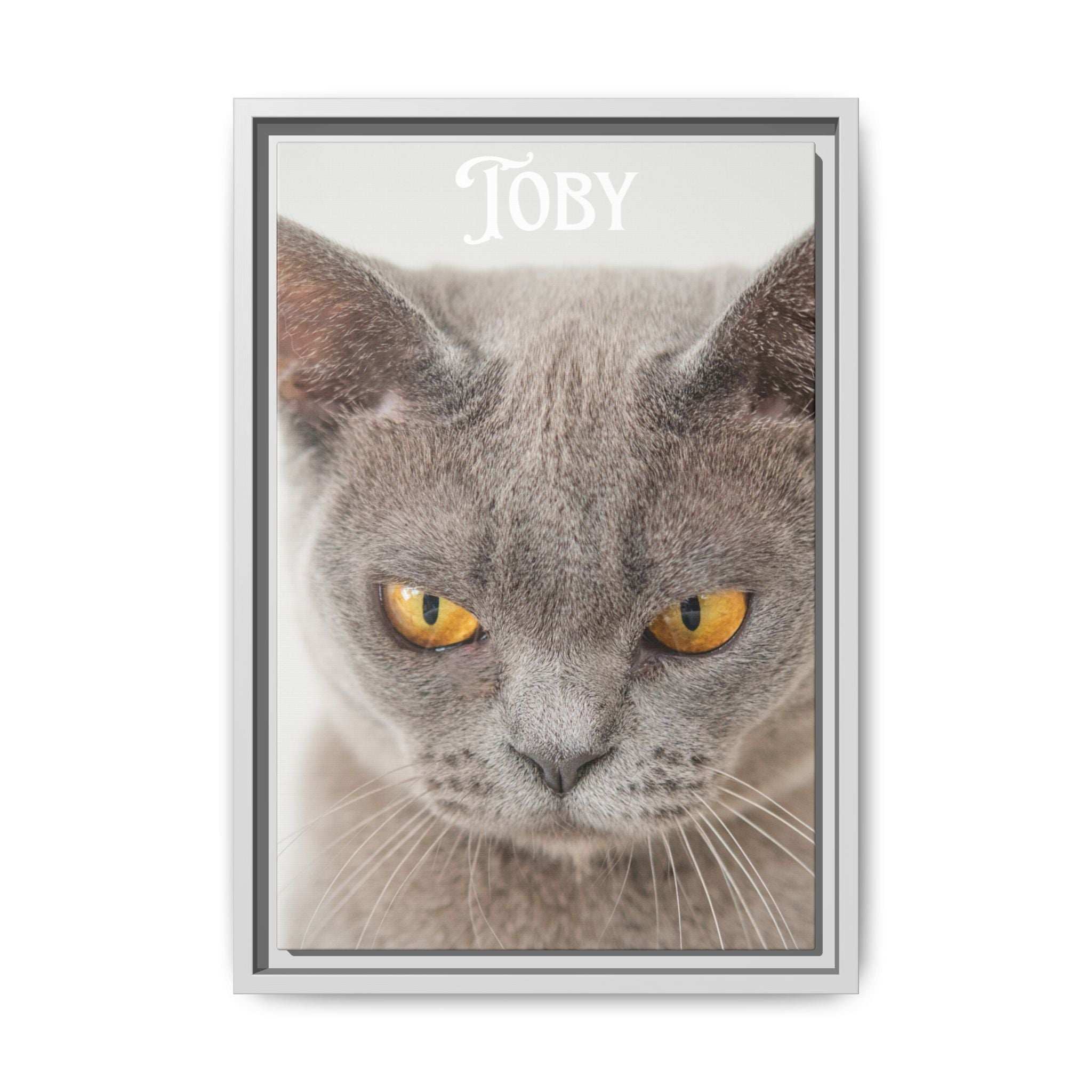 Personalized Photo Wall Art - Framed Matte Canvas Print for Pet Lovers - Customizable Name Print