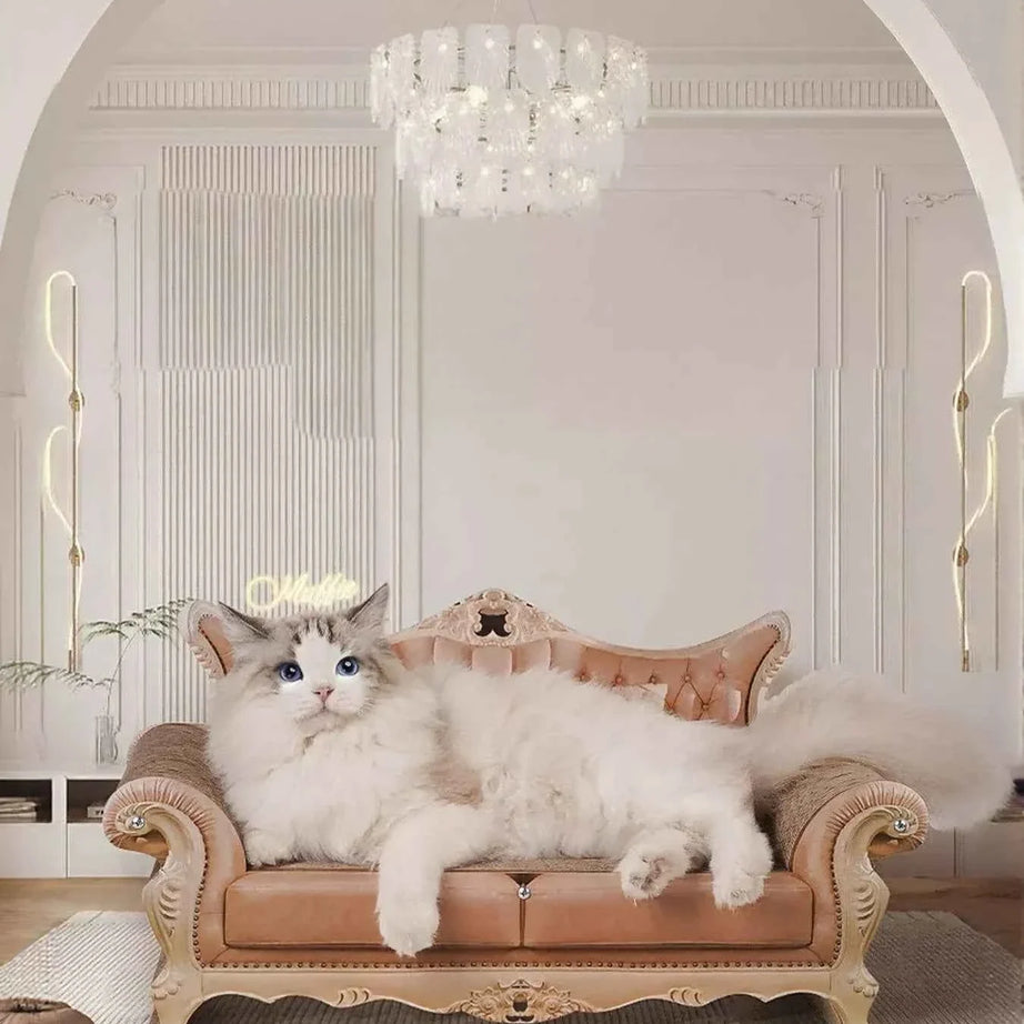 Retro Cat Scratcher Lounger - Wear-Resistant Couch