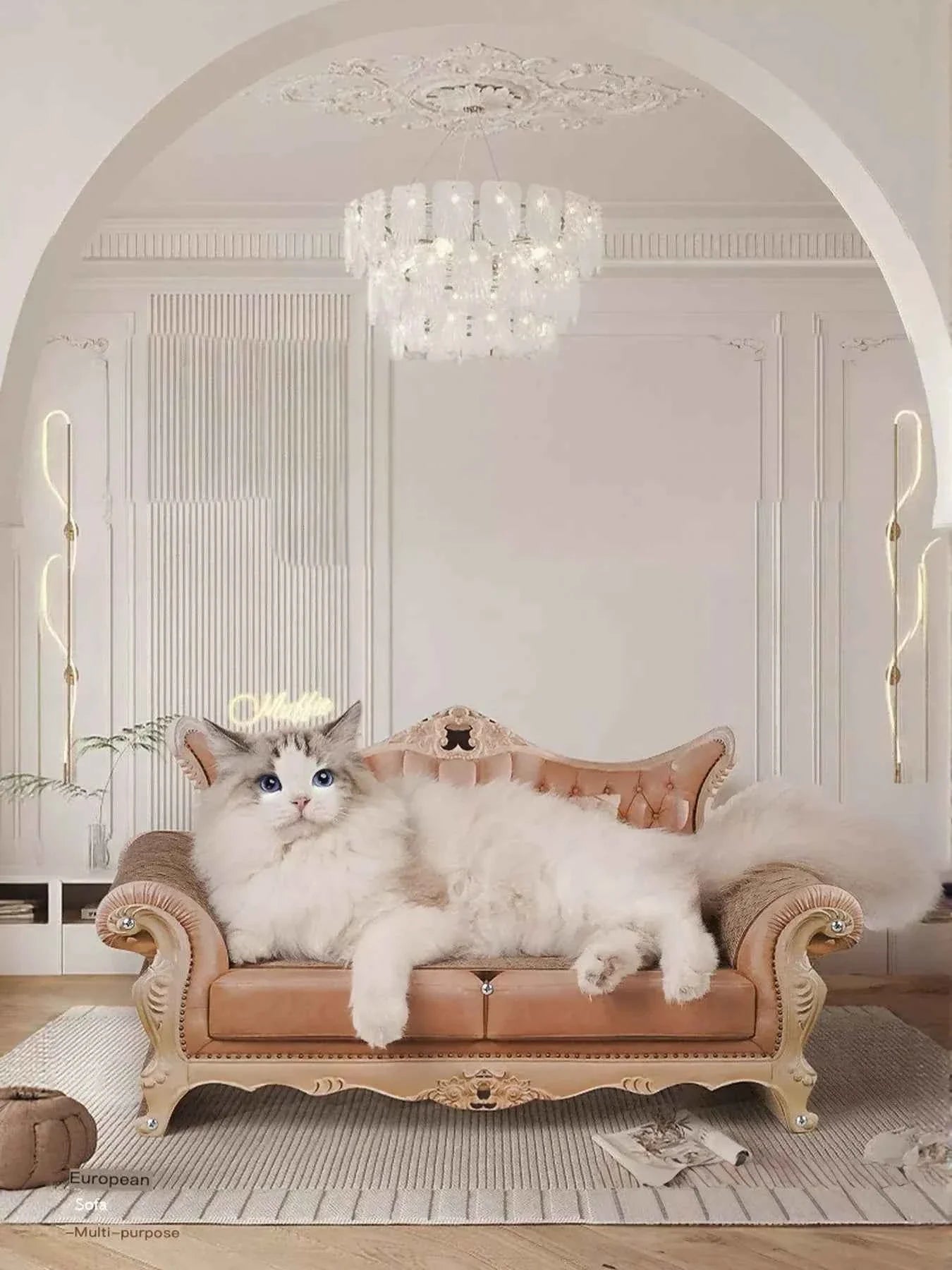 Retro Cat Scratcher Lounger - Wear-Resistant Couch