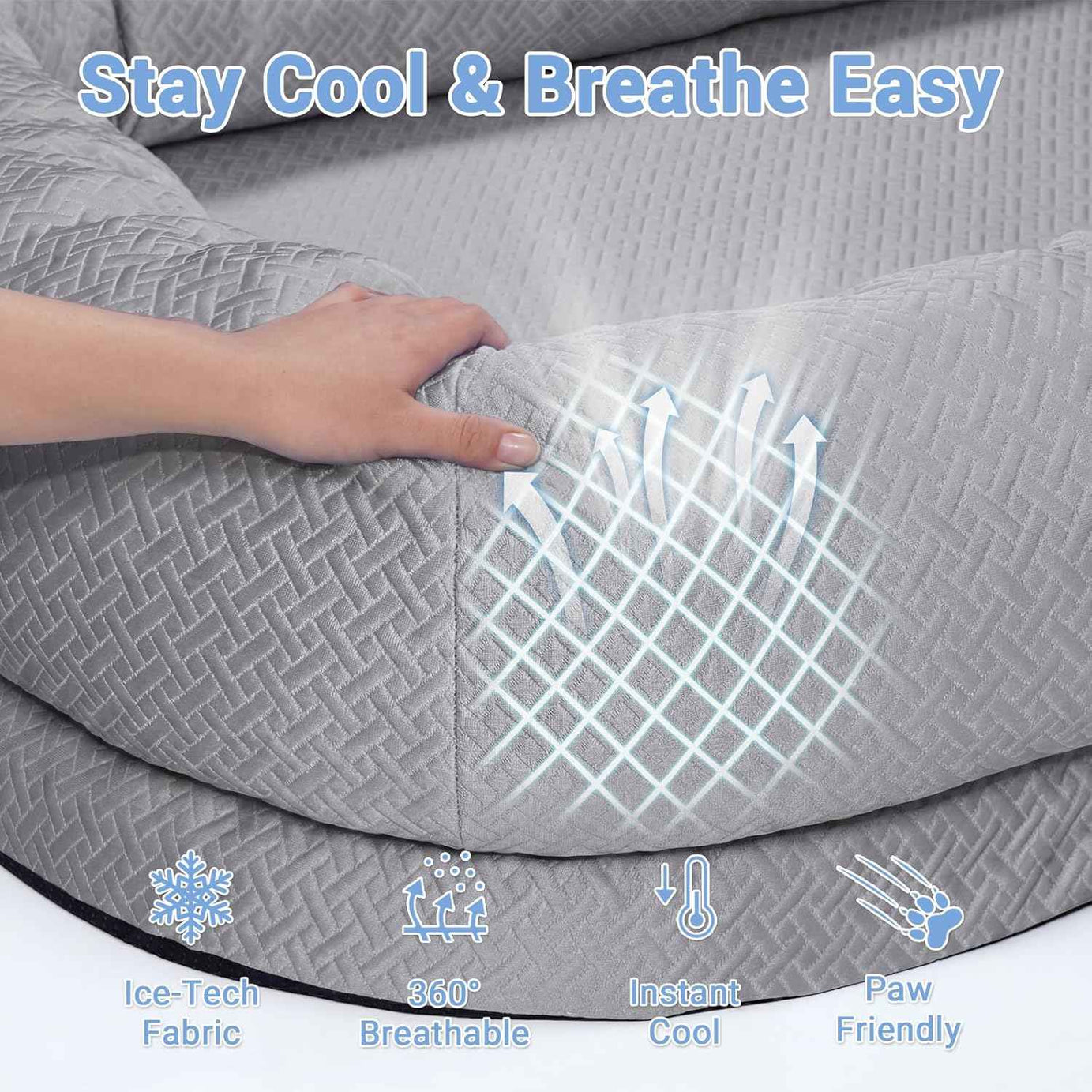 Cooling Human Dog Bed For Adults & Pets - Breathable Floor Lounger