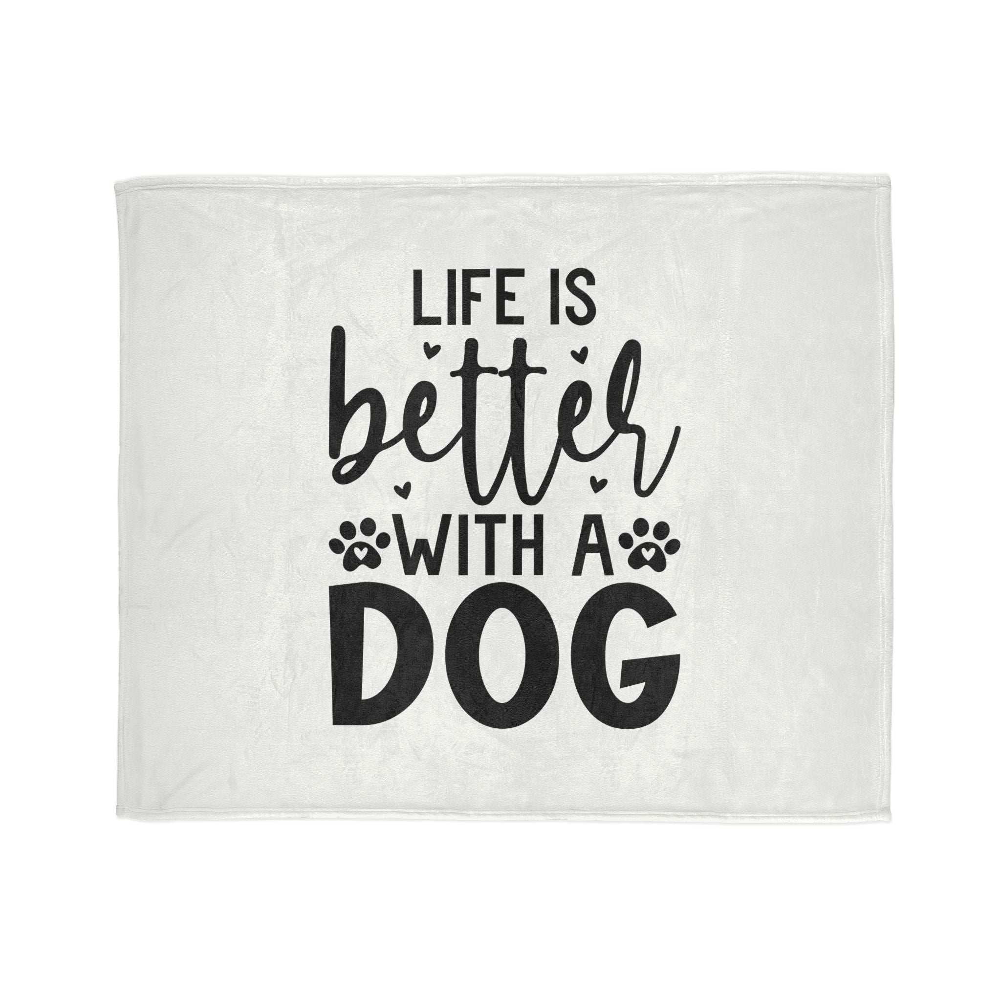 Dog Lover's Soft Polyester Blanket - 'Life is Better with a Dog'