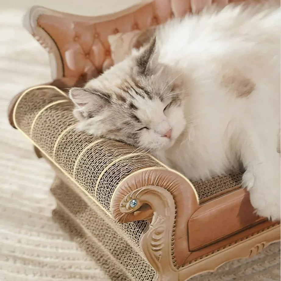 Retro Cat Scratcher Lounger - Wear-Resistant Couch