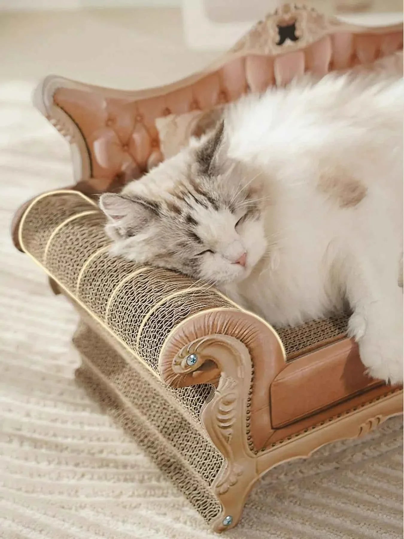 Retro Cat Scratcher Lounger - Wear-Resistant Couch