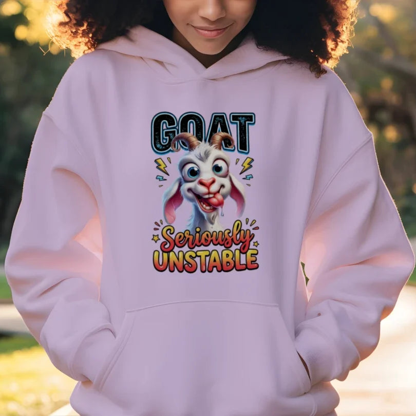 Seriously Unstable Goat Hoodie - Funny Animal Lover Gift