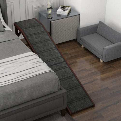 PawHut Dog Ramp for Bed - Non-Slip Carpet Pet Ramp