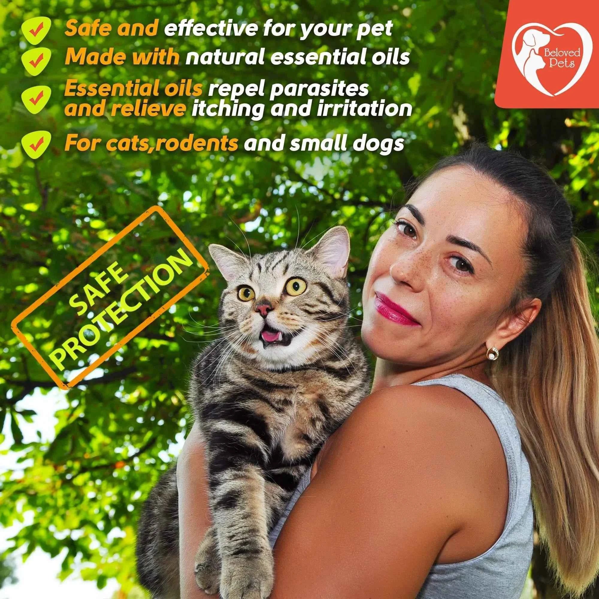 Natural Flea and Tick Treatment Drops - Dogs Cats Rabbits