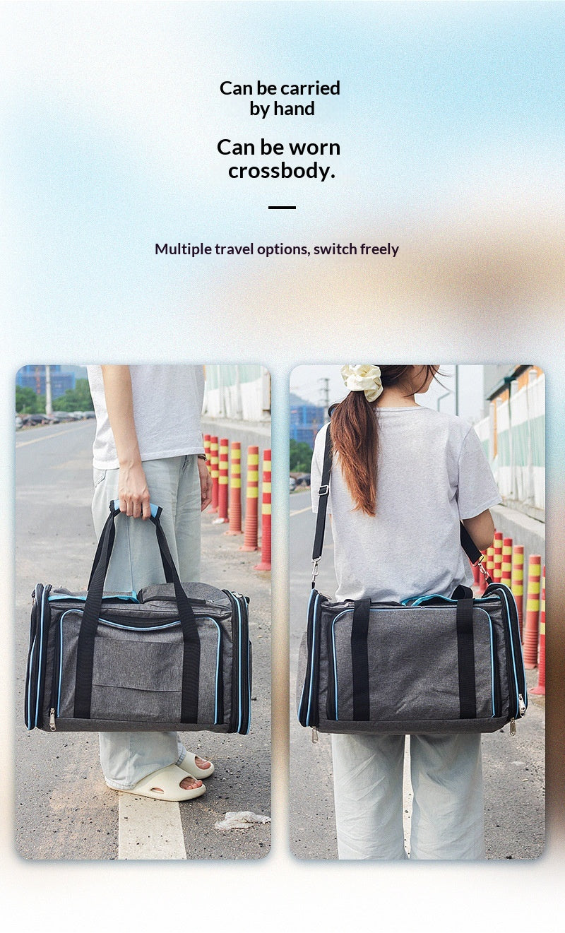 Foldable Pet Carrier Bag - Car Seat Travel Bag for Cats and Small Dogs