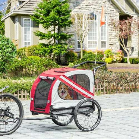 Pet Bike Trailer & Stroller - 2-in-1 for Small Dogs