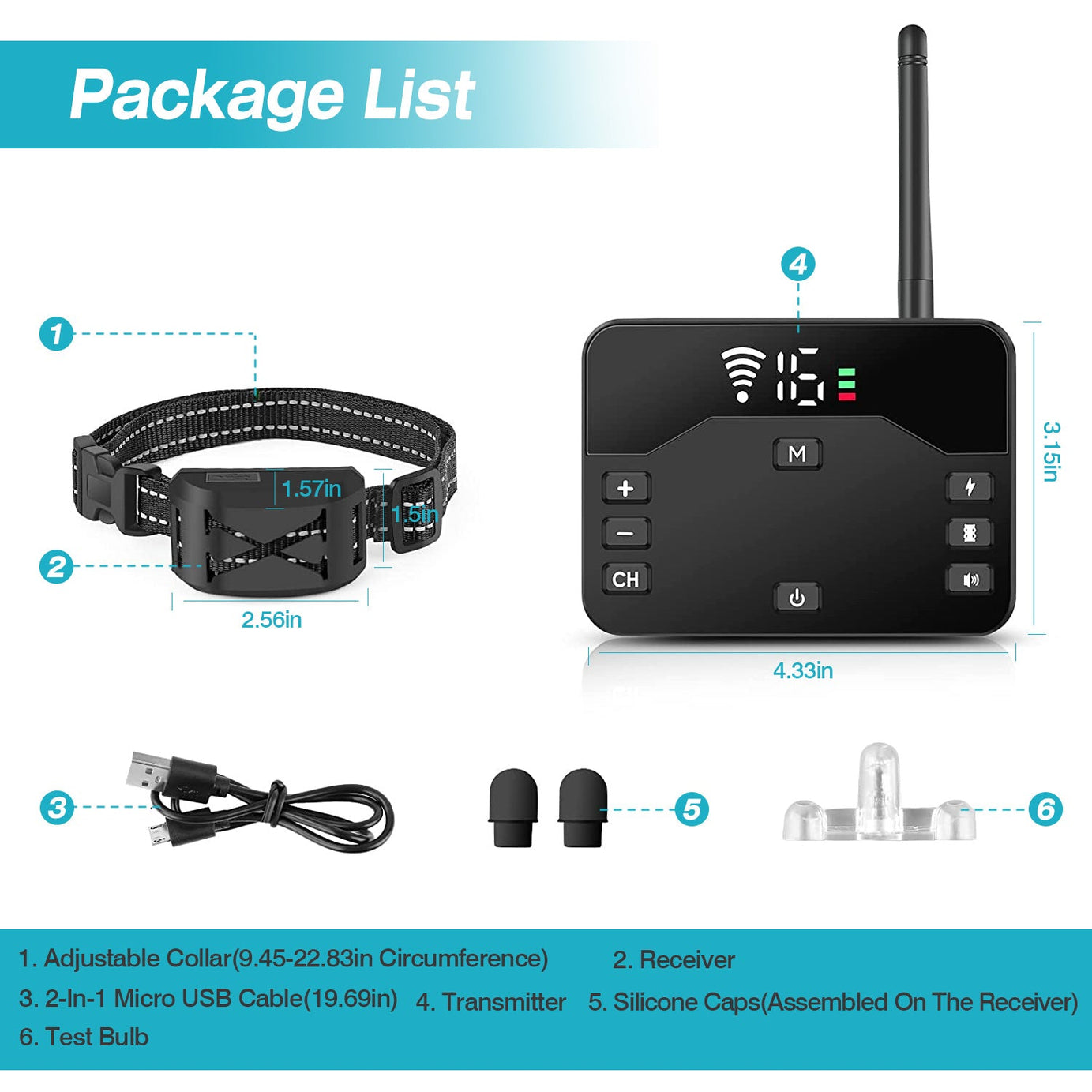 Dog Wireless Fence 2-in-1 - Training Collar System 2 Receivers