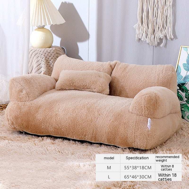 Cozy Plush Cat Bed Sofa for Small to Medium Dogs and Cats