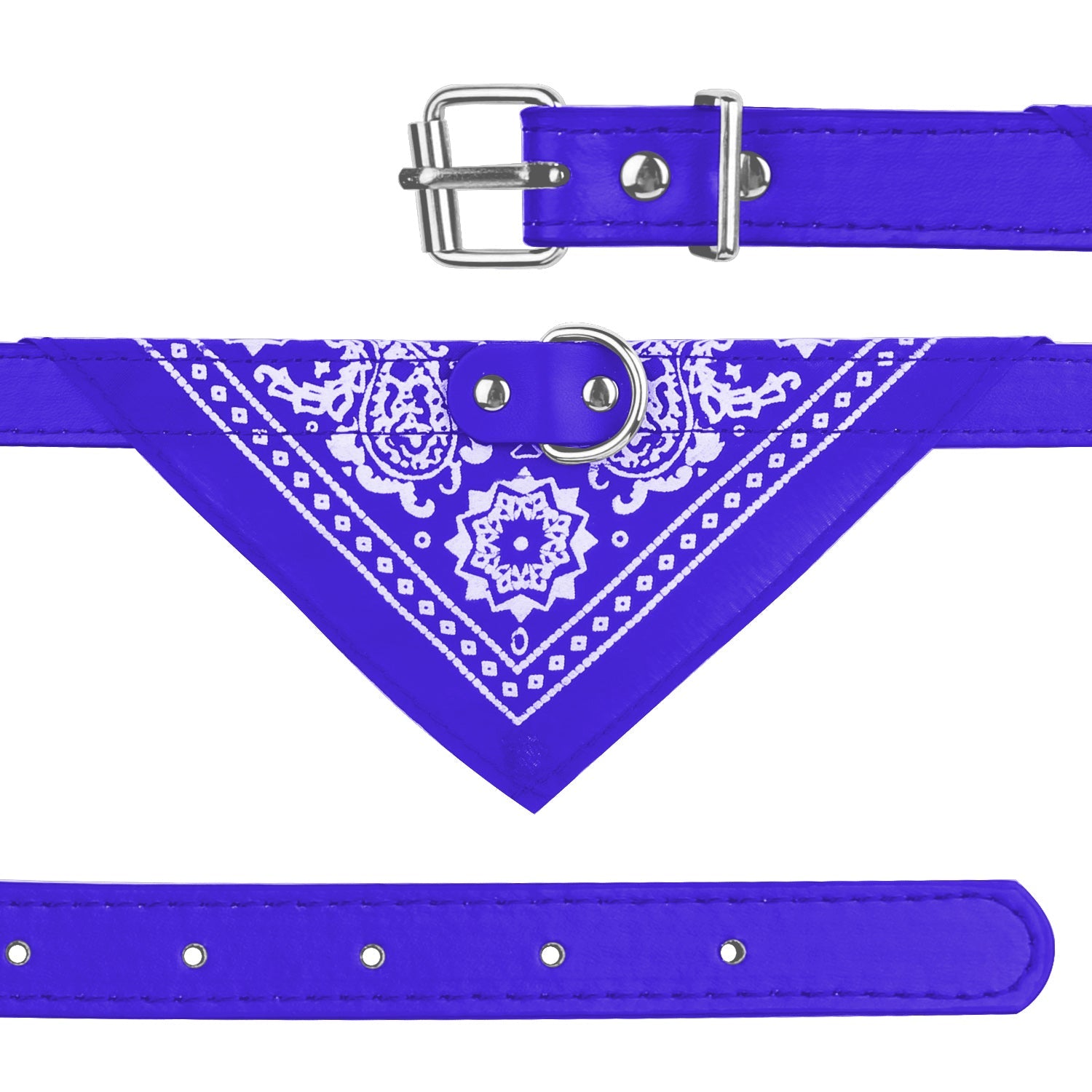 Pet Bandana Collar Adjustable - Leather Triangle Scarf