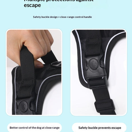 Adjustable Dog Harness - Large Chest Style with Leash