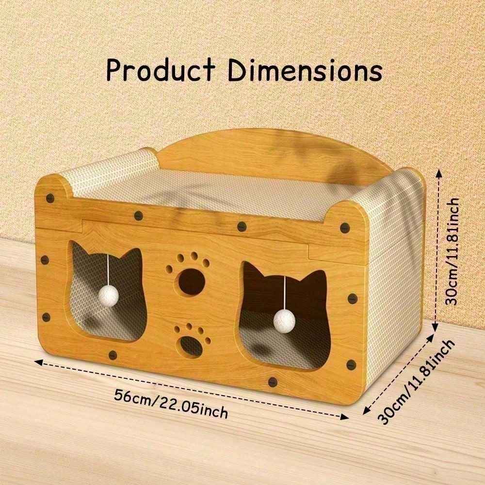 Multi-Styles Double-Layer Cat Scratcher House - 2-Tier Large Villa