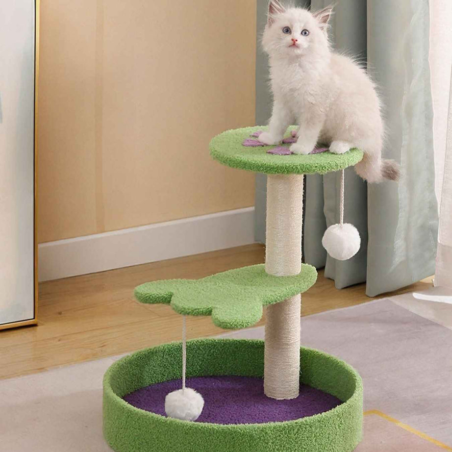 Cat Scratching Post with Bed - Sisal Tower and Toy