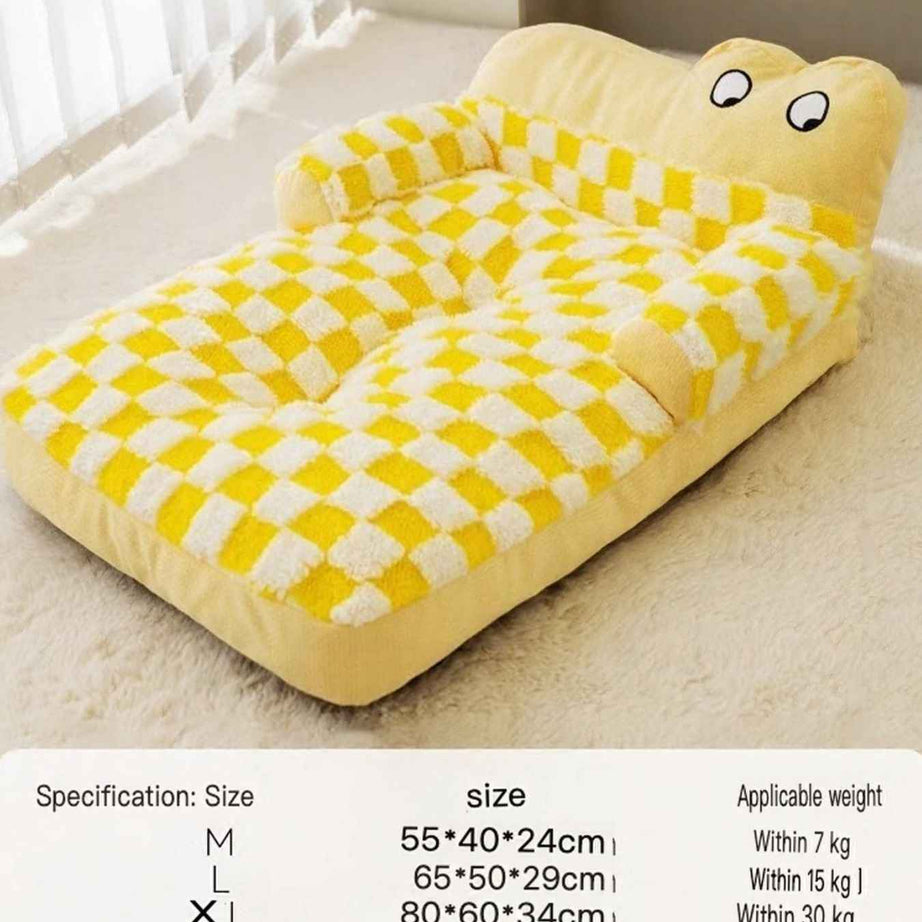 Pet Plush Bolster Bed Semi-Enclosed - Cozy Nest for Cats and Dogs