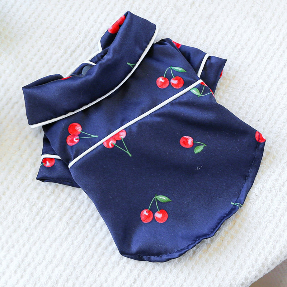 Satin Pet Pajamas with Contrast Piping