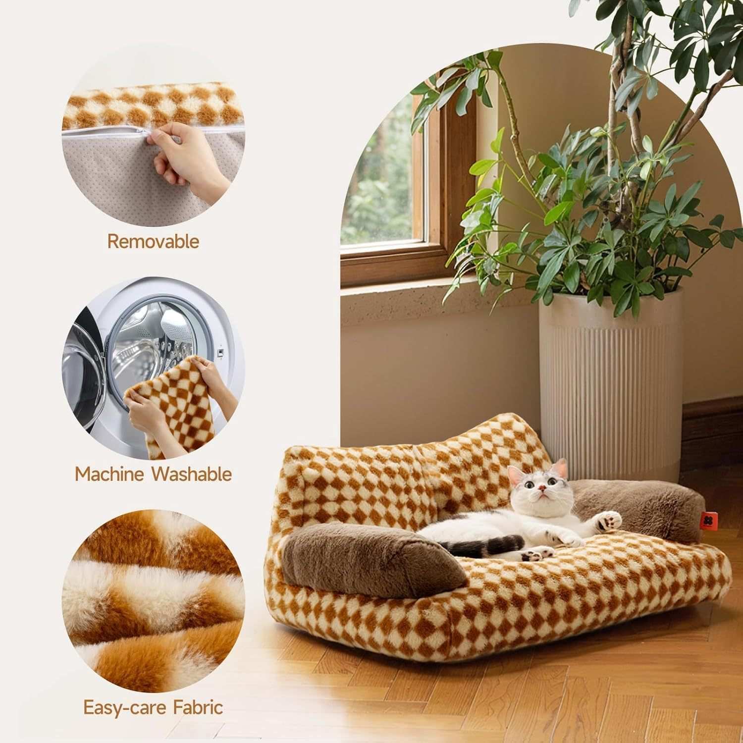 Washable Pet Bed - Fluffy Couch Small-Medium