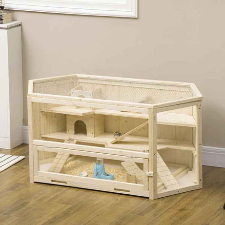 Large Wooden Hamster Cage -  3 Tier Playhouse with Tray