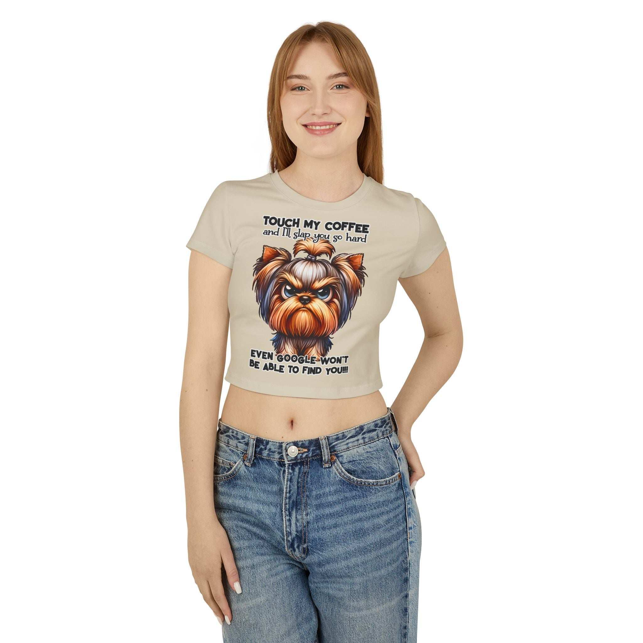 Funny Yorkie Baby Tee - Touch My Coffee and I'll Slap You Hard