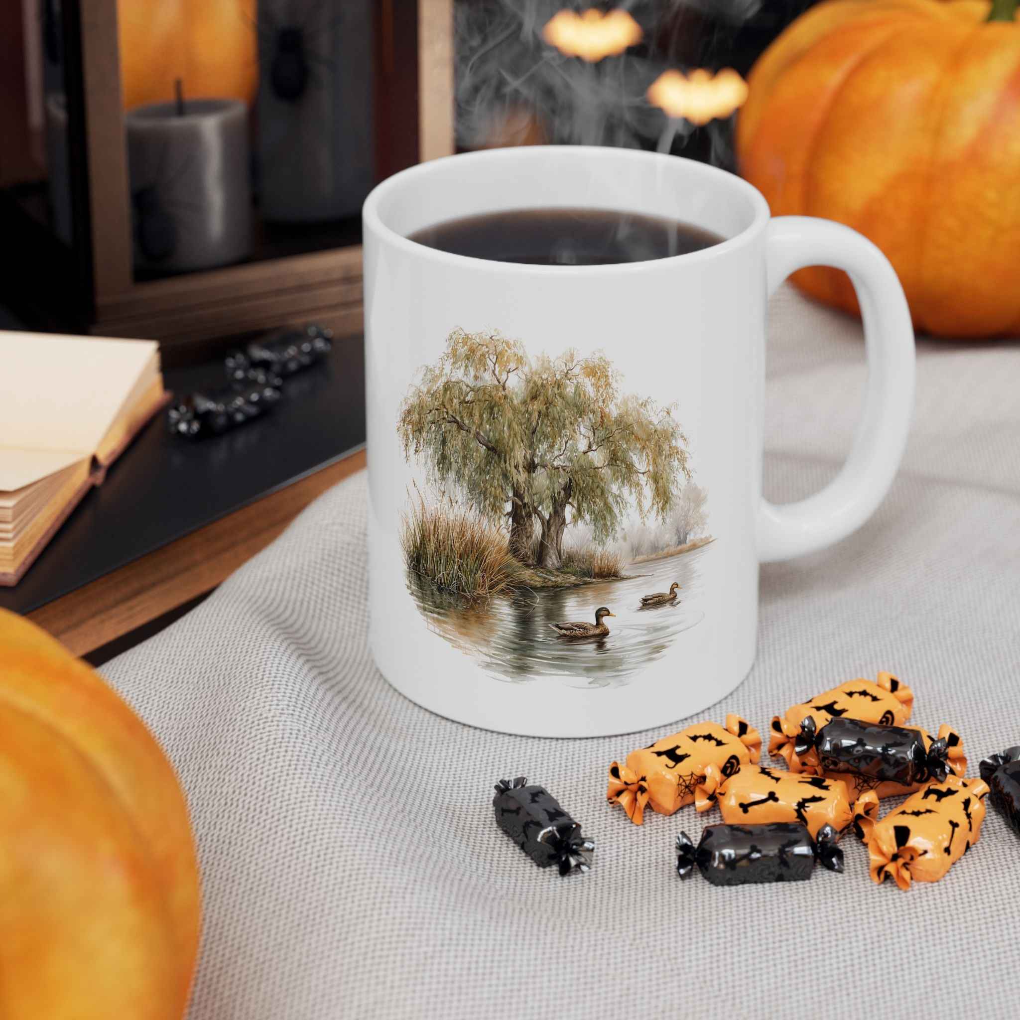 Vintage Country Ceramic Mug - Rustic Animal Coffee Cup