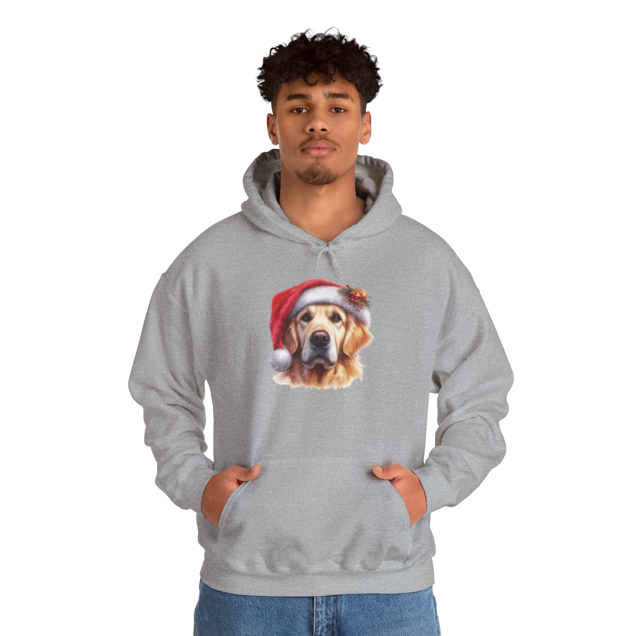 Christmas Hoodie - Golden Retriever in Santa Hat