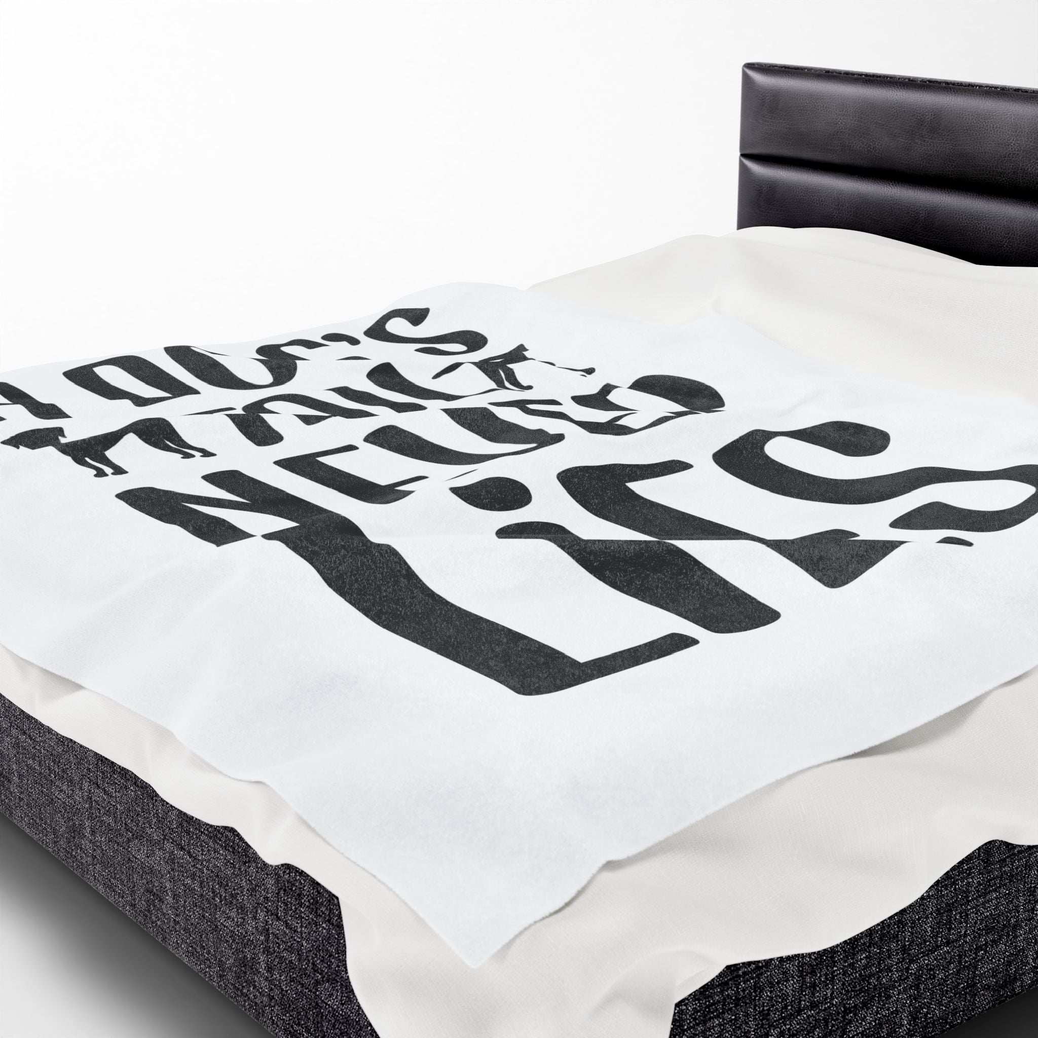 Cozy Velveteen Plush Blanket - "A Dog's Tail Never Lies" - Pet Lover Gift