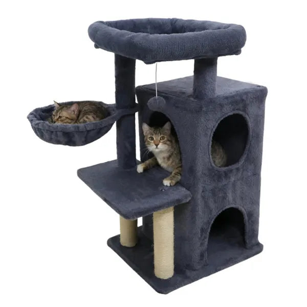 Cat Tree Multi-Level 33" - Sisal Posts 2-Tier Condo