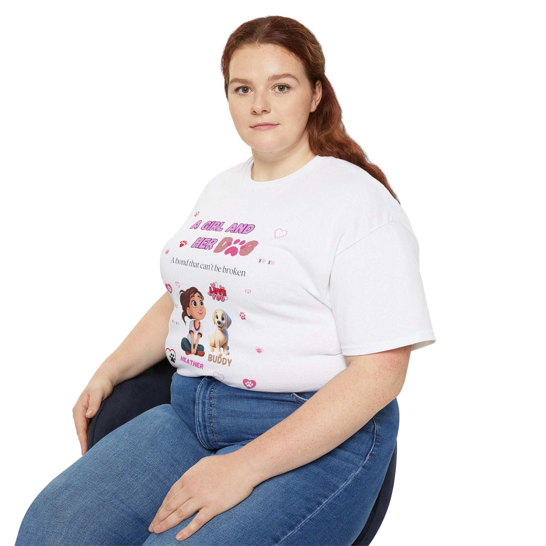 Girl and Her Dog Unisex Tee | Cute Pet Lover Shirt | Personalized Gift