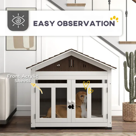 Elegant Haven Crate - Wooden Dog Furniture Kennel